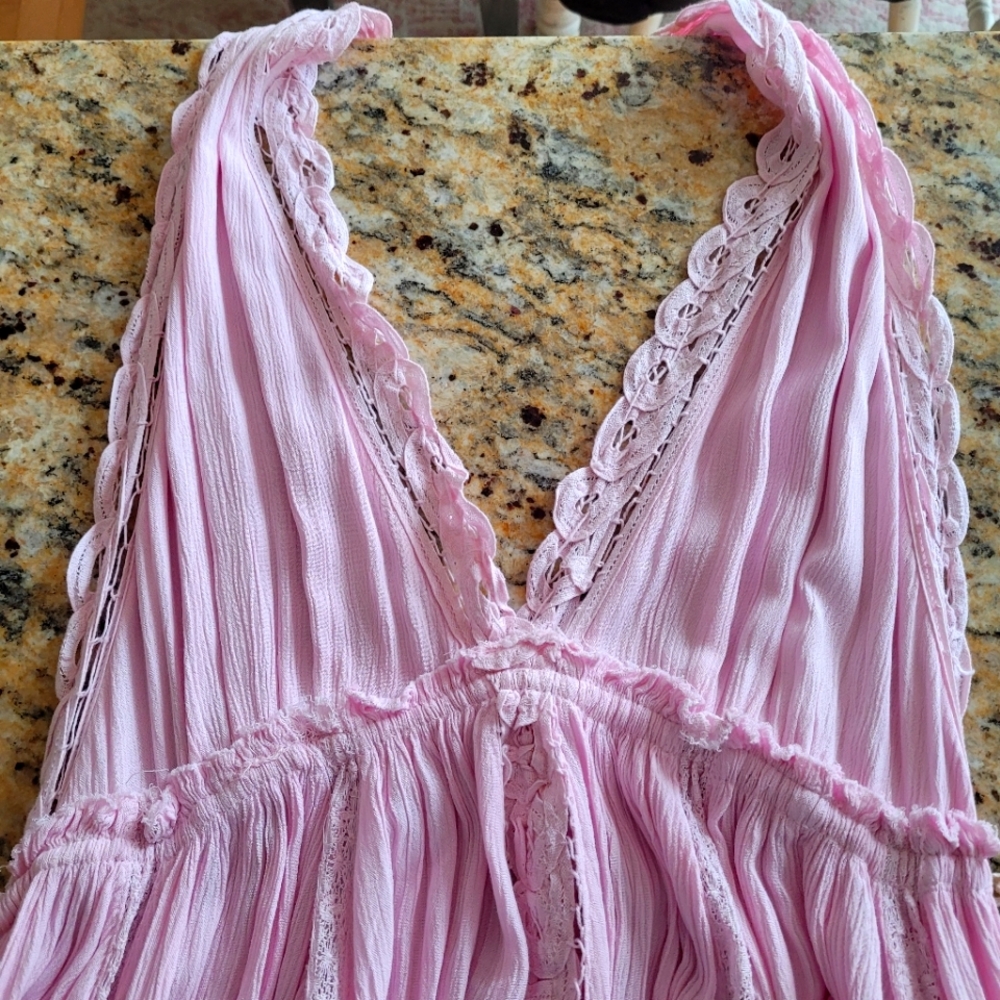 Free People bohemian pink halter sundress